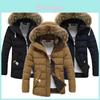 Luxurious Faux Fur Hooded Mens Parka Padded Lined Winter Jacket Warm Coat