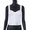 Y2K Europese en Amerikaanse zomer effen kleur vierkante hals Sling gevouwen open rug tanktop T-shirt voor dames