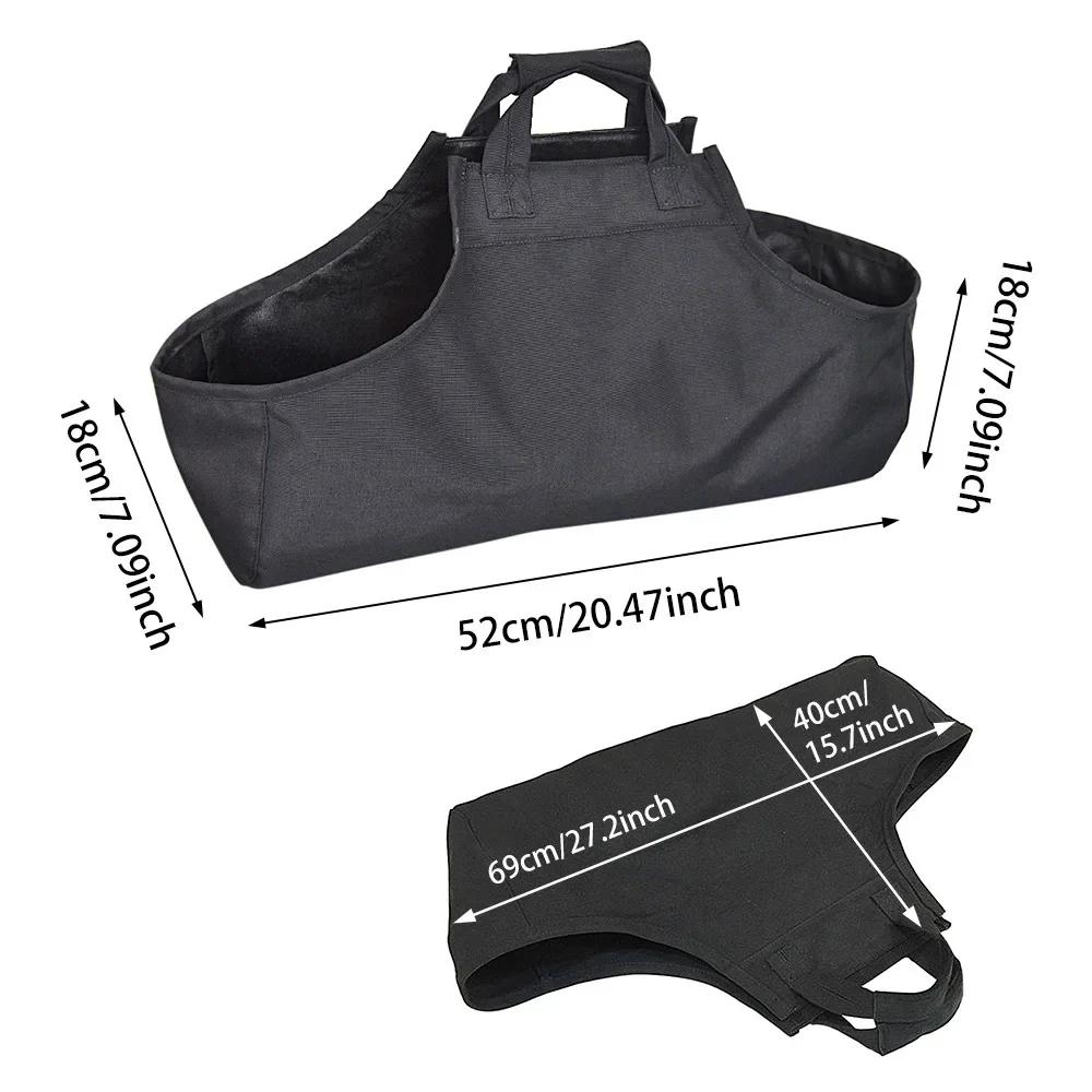 Supersized Canvas Firewood Carrier Oxford Camping Barbecue Firewood Tote Bag Fireplace Log Storage Bag Outdoor BBQ Tools