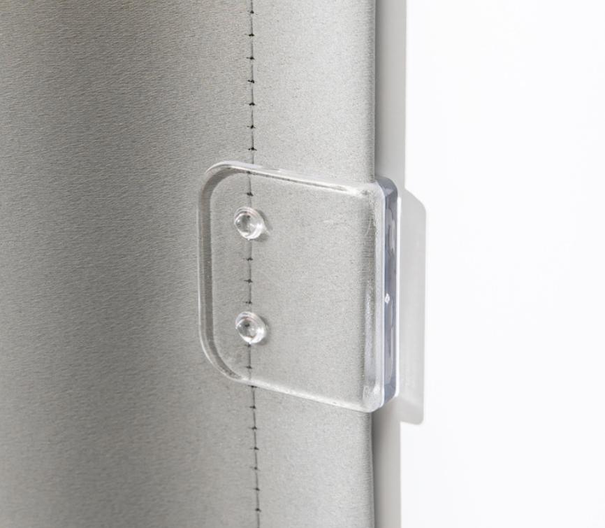 Clear ABS Shower Curtain Clips, 2 Pcs Waterproof & Strong Grip. 12x8cm, No Drill, for Home, Easy Install