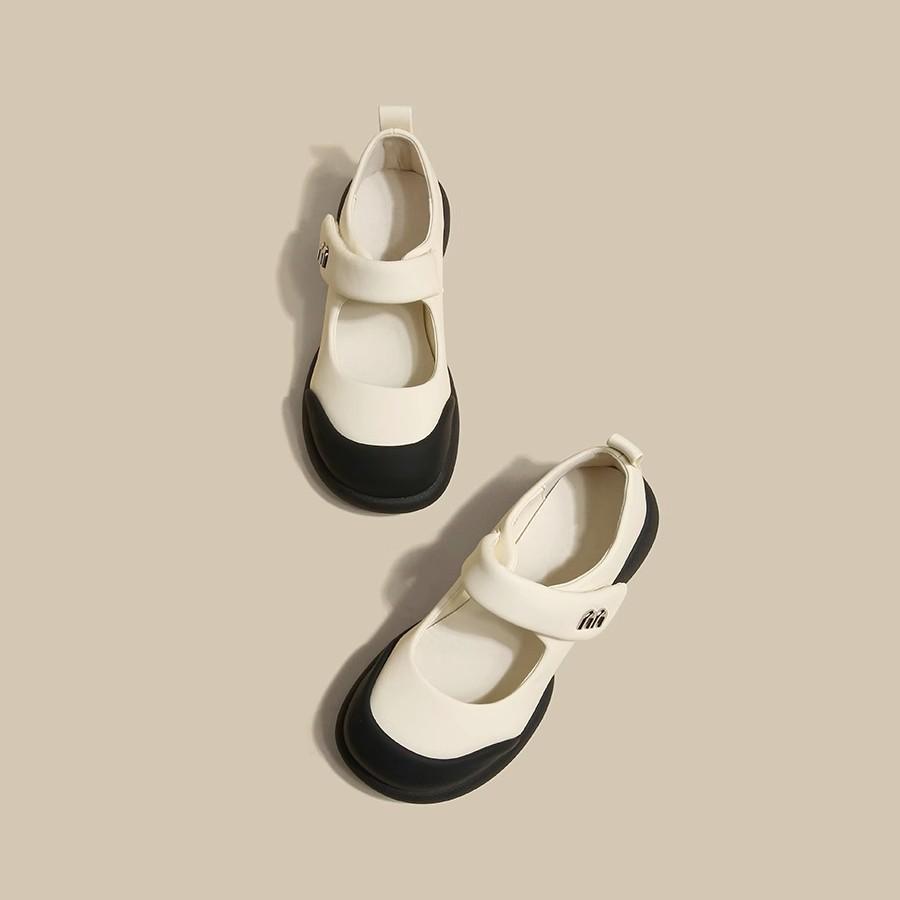 Elegantní temperament Tlustý spodní díl Mary Jane Boty Dámské léto Shallow Mouth Měkký spodek Malý parfémový styl se sukní, jednoduché boty