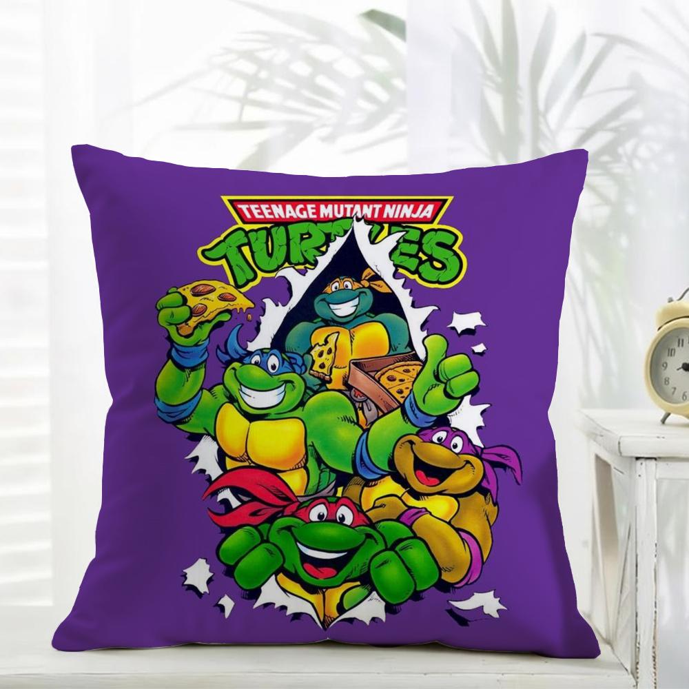 NNinja Movie TTurtles Cushion Cover Daily Washable Linen Pillowcase Soft  for Sofa Bed Home Room Decor