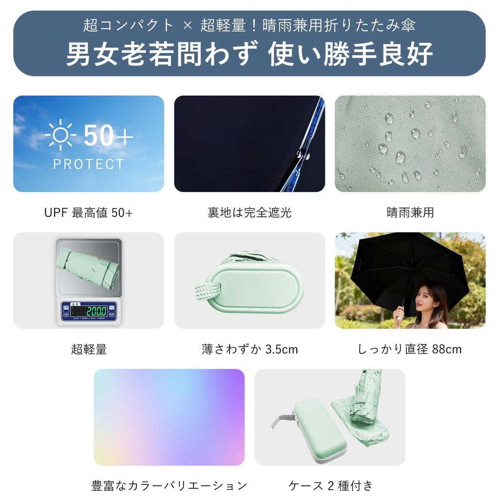 230g Folding UV Heat Compact Storage X 3 X Suitable for Sunny and Rainy 8mm Wide Umbrella Cooling Ideal for and Heatstroke and Unisex JIS