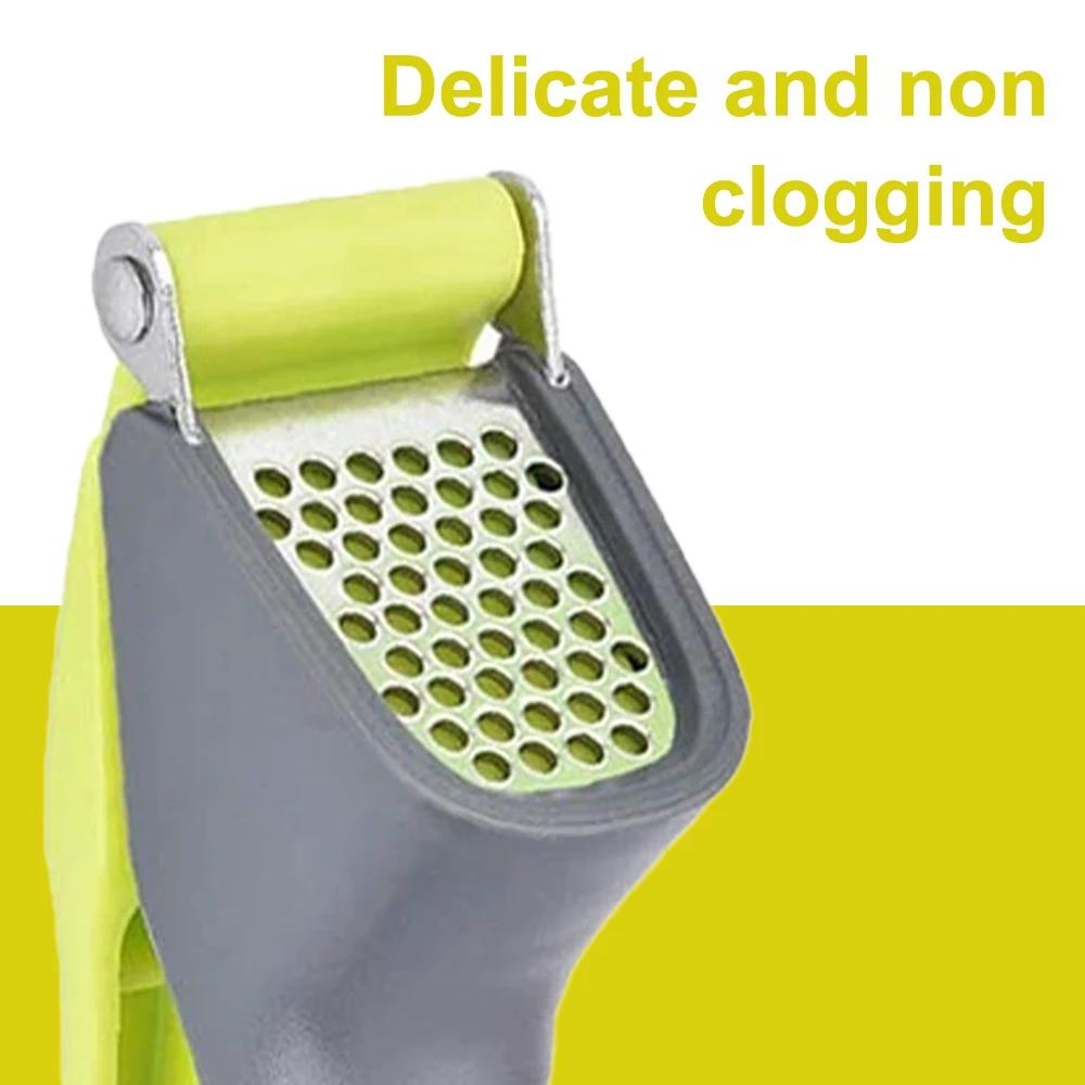 New Manual Stainless Steel Garlic Press Labor with Plastic Handle Saving Design Durable Garlic Puree Garlic Press Kitchen Gadget