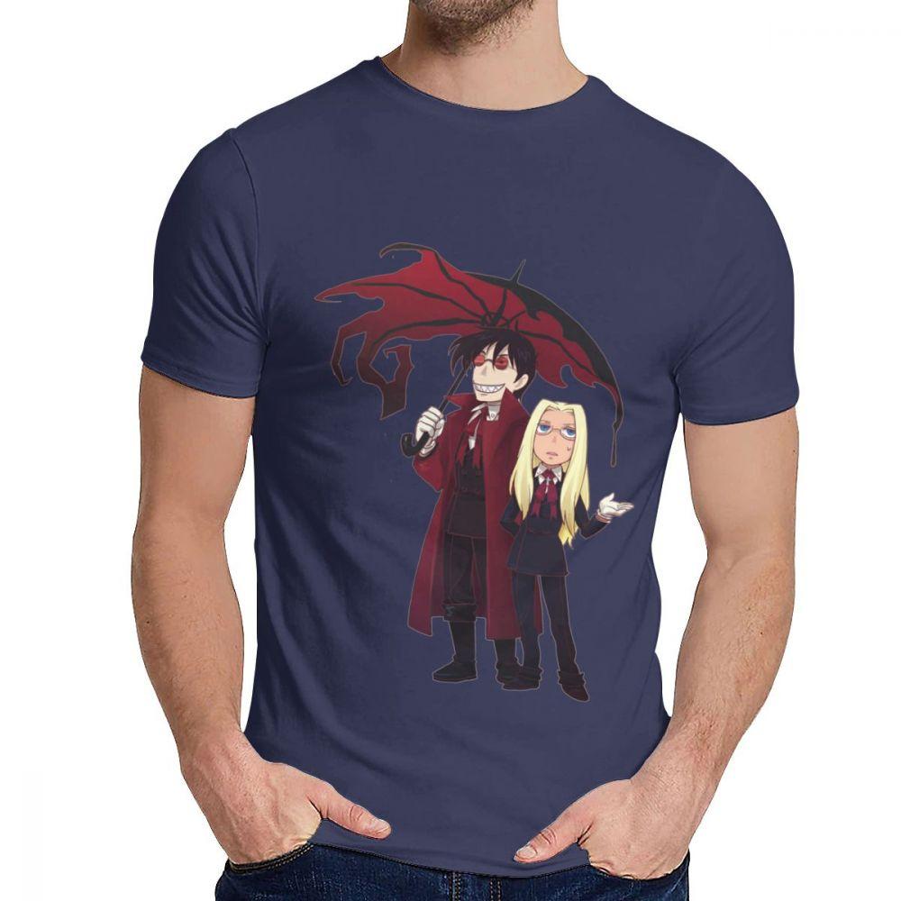 Streetwear Hellsing And Alucard Cartoon Style Tee Shirt For Men Crazy Great T Shirt O Neck