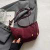 Velvet Material Zipper High Quality Shoulder Bag Solid Color Simple Fashionable Crossbody Bag Soft Western Style Handbag