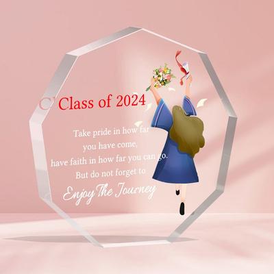 Inspirational Quote & Figurine - College High School Graduation Gifts for Her, Congratulatory Keepsake for Girls, Daughters, Master's Degree Recipien