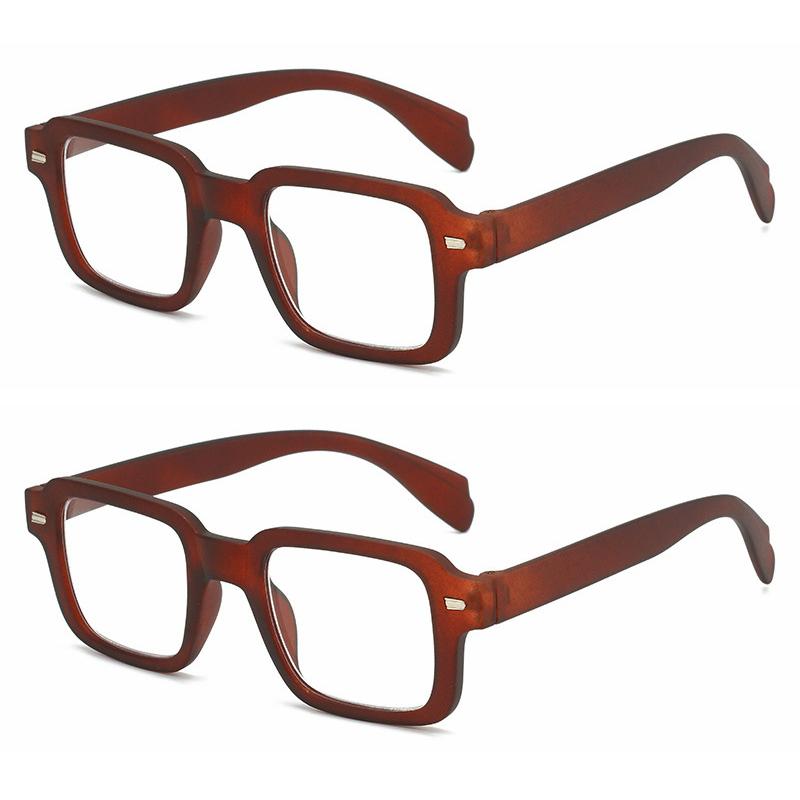

2PCS Men Frosted Frame Rivet Vintage Reading Glasses Women Reading Mirror Retro Presbyopia Glasses +1.0+1.5+2.0+2.5+3.0+3.5+4.0 300