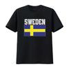 Schweden Text Flagge Schwedischer Stolz Sverige Svensk Stolthet Unisex T-Shirt Vintage Gewaschen Grafik Stilvoll Atmungsaktiv Weich