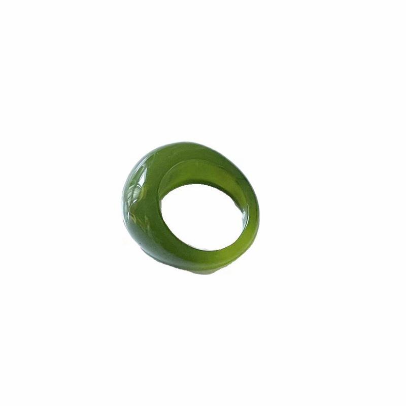 Glossy Transparent Resin Rings Set For Women Mix Color Simple Personality Jewelry Party Gifts