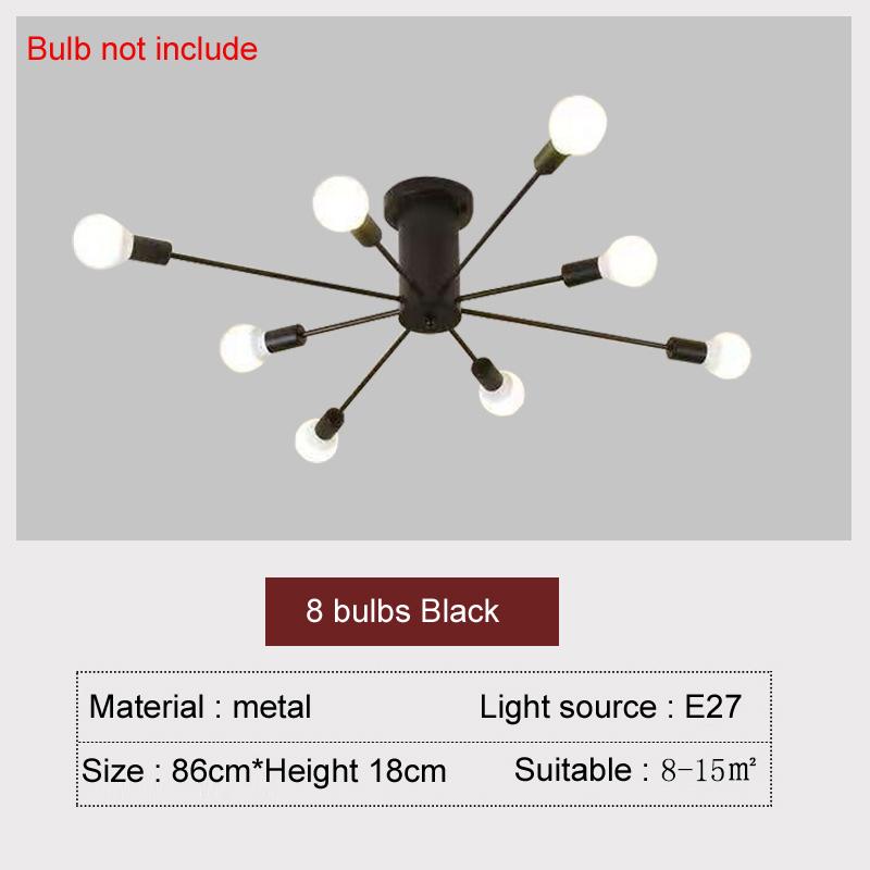 Retro Vintage Pipes Ceiling Lamp Iron Ware Loft Art Lustre Chandeliers Lights Classic Living Bed Room Lighting Decorate House