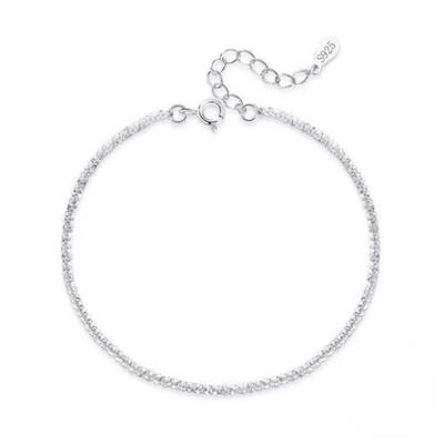 Sparkling Chain Full Silver Lala Necklace (choose Either Rose Gold or White Silver)