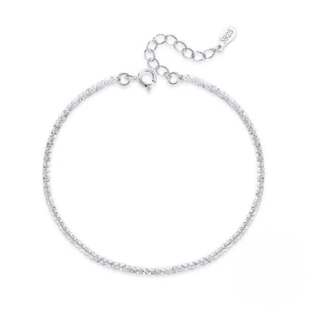 

Блискучий ланцюжок Срібний Кольє Лала (виберіть рожеве золото або біле срібло) White Silver