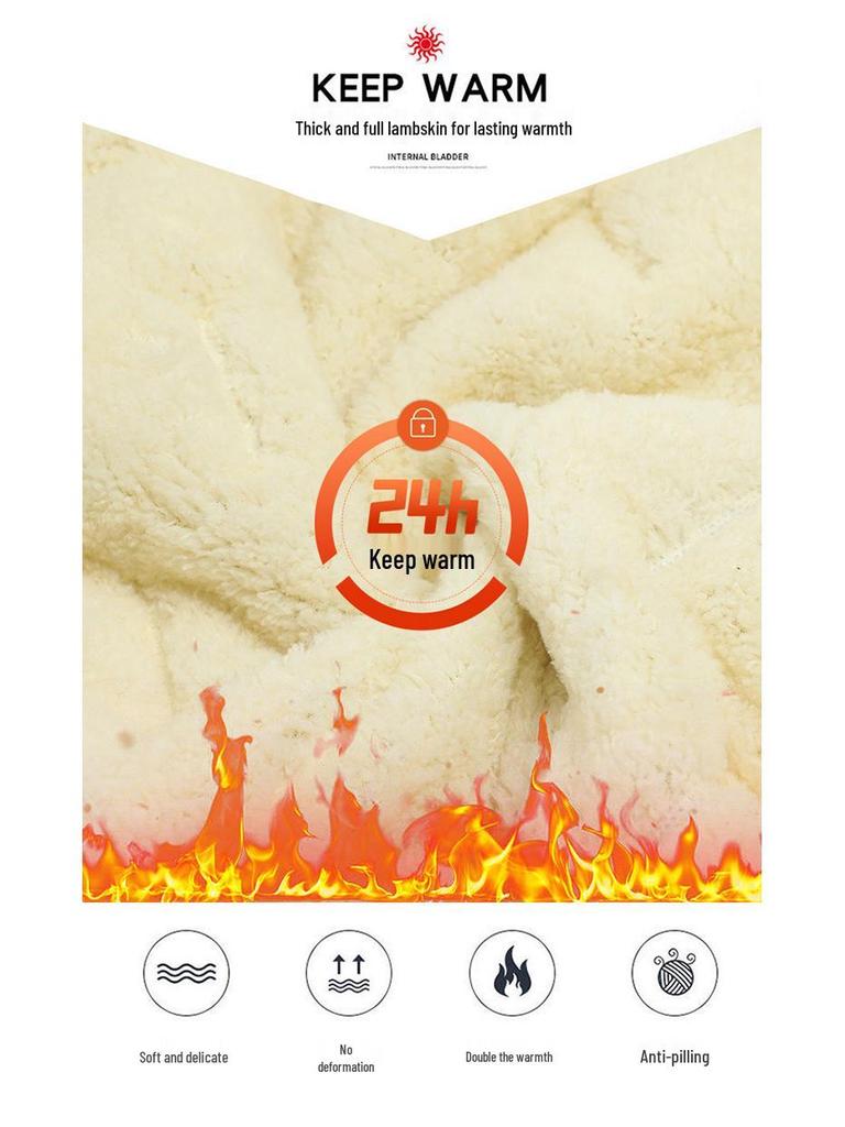 Men's Ultrasonic Lambswool Three-Piece Winter Set: Warm Vest, Stand Collar Cotton Jacket, Plus Velvet Pants