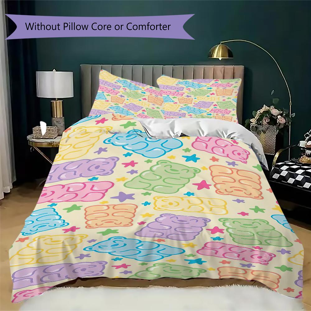 

1PC Food Theme Bedding Quilt Set Quilt Cover Pillowcase Home Decoration Birthday Gift (1 * duvet cover + 2 * pillowcase, without core)A2 135x200cm