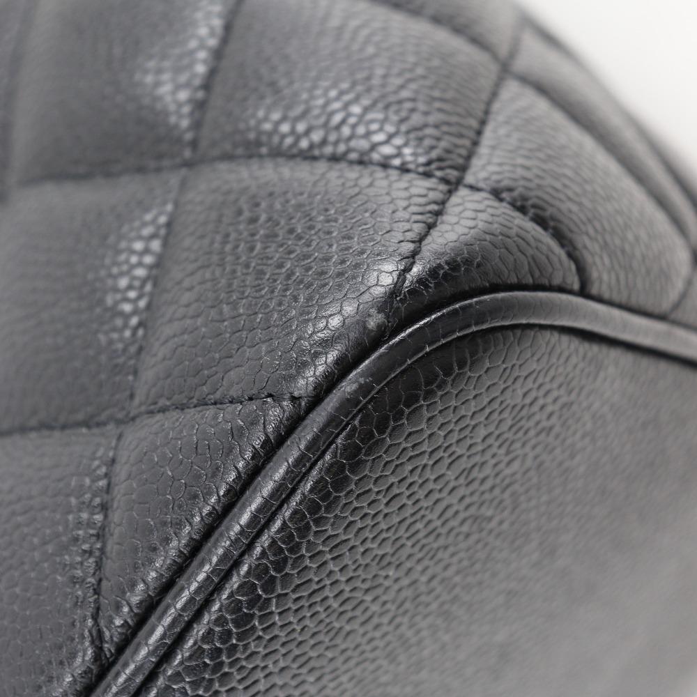 Chanel Medallion Tote Tote Bag A01804 Black Caviar Skin Women Used