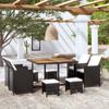 Day and Night - Day and Night Garden Dining Set 9 Pieces Synthetic Rattan and Black Wood