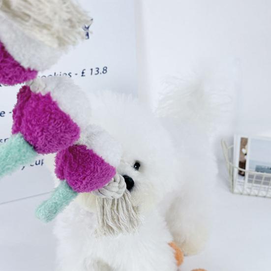 Jouet corde à tirer pour chien, balle en peluche couinante, jouet à mâcher pour chien, guirlande de carottes, jouet interactif pour chiens, nettoyage des dents, divertissement