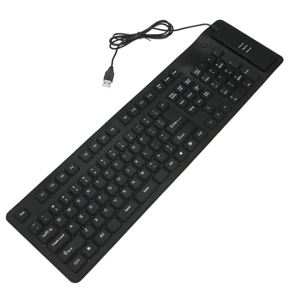 108 Keys USB Silicone Flexible Foldable Keyboard Waterproof Dustproof USB Silent Keys For Laptop Desktop Keyboard