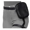Trendy Stylish Black Women Waist Leg Belt Leather Cool Girl Bag Fanny Pack for Outdoor Hiking Motorcycle