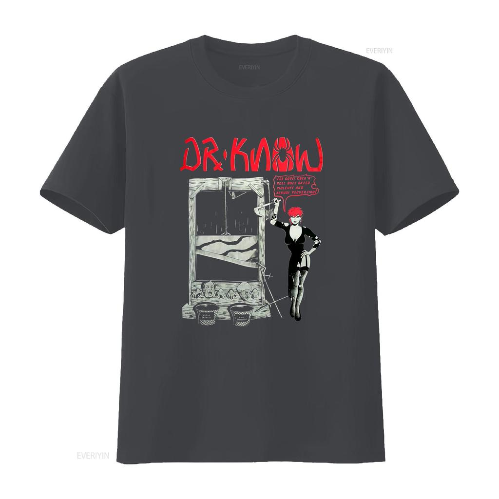 Vintage Punk Dr Know Guillotine Redhead Girl Print Streetwear Casual T Shirt vintage Washed streetwear homme Soft Comfortable
