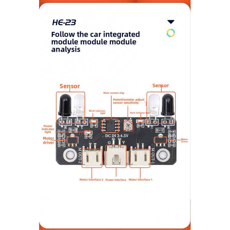 Infrared Detection Module Sensor Automatic Following Car Module Intelligent Car Autonomous Driving Experiment HE-23