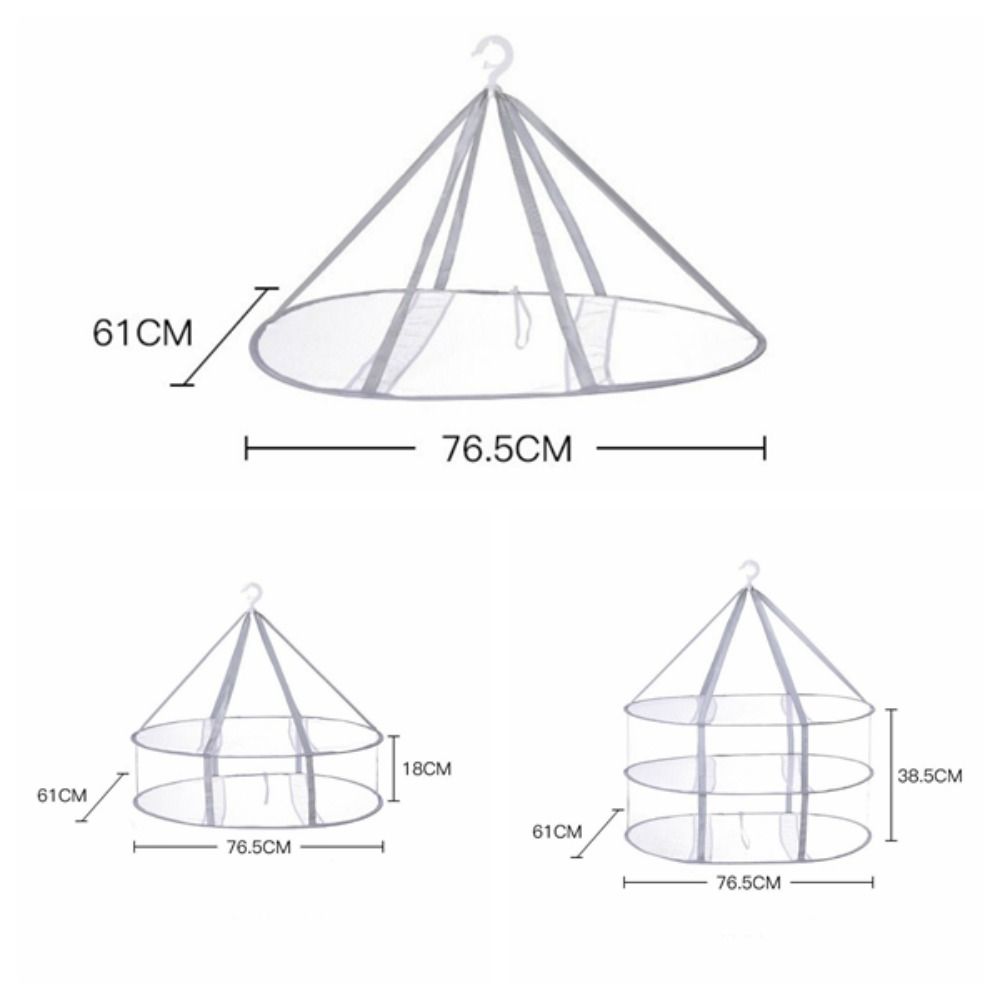 Anti-deformation Clothes Basket Folded Mesh Laundry Basket Clothes Drying Net Rack  Clothes Laundry