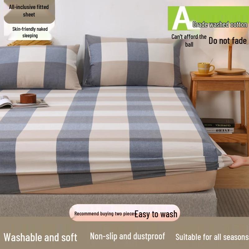 2025 All-Season Solid Color Fitted Sheet - Full Cotton Dustproof Mattress Protector