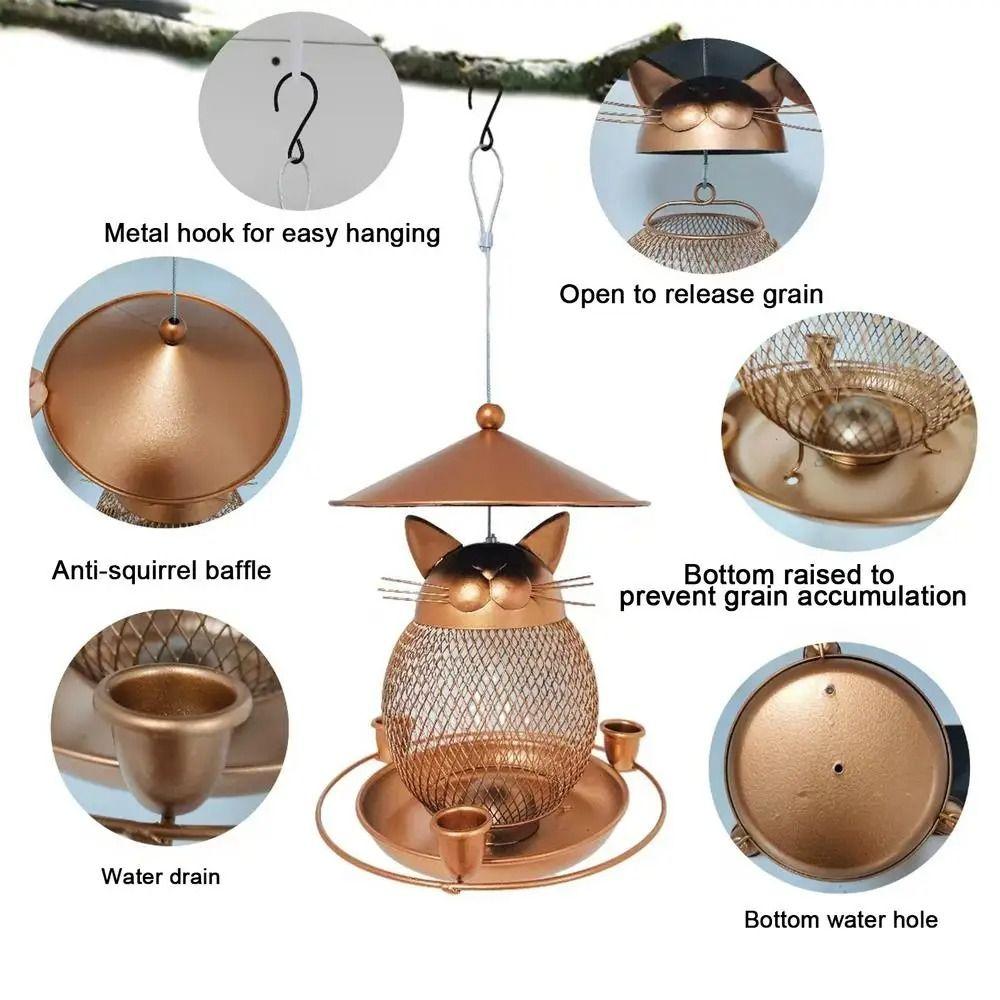 Squirrel-proof Bird Feeder Cute Bird Water Bowl Pet Supplies Parrot Feeding Station  Garden