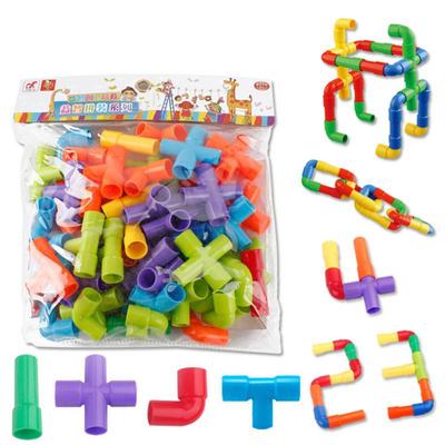 42PCS vzdělávací stavebnice stavebnictví puzzle potrubní montážní bloky Dětské kutilské vzdělávací hračky