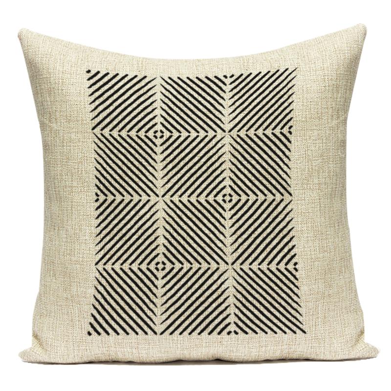 Geometric Pattern Decorative Black White Stripe Pillowcase Deer Cushion Cover Throw Pillow Sofa Car Decoration Pillowcover