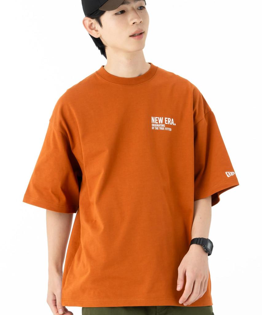 NEW ERA Short Sleeve Oversized Rust Orange Typography T-Shirt