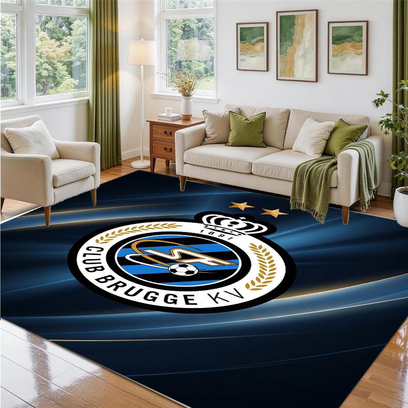 Club Brugge FC Design Crystal Velvet Rug Soft Decorative Mat for Bedroom Entrance