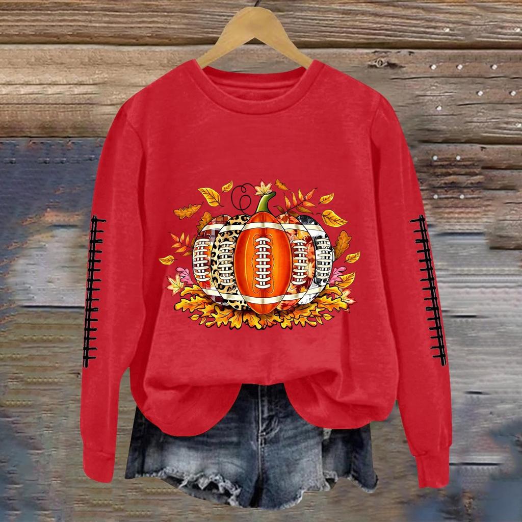 Damen Modischer Und Lässiger Langärmliger Bedruckter Rundhals Sportbekleidung Pullover, Slim Fit T-Shirt Oberteil