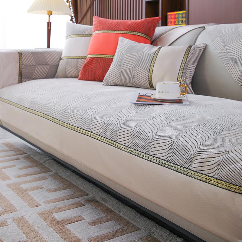 Luxury Sofa Cushion Summer Light Luxury and Simplicity Modern Fashion High-End Genuine Leather Four Seasons Universal Non-Slip Sofa Cover Towel