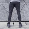 European and American Men's New Simple Ripped Commuter Denim Trousers Slim-fitting Small Feet Trendy Handsome Jeans