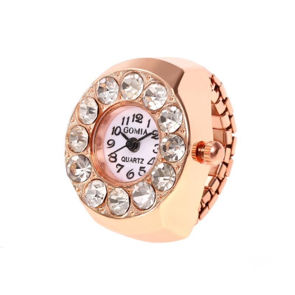Diamond Ring Watch Stainless Steel Ladies Watch Fashion Finger Watch  Women