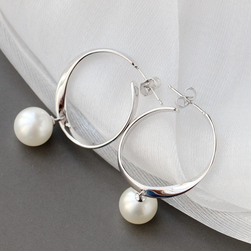 

Простое кольцо, подвеска из стерлингового серебра 925 пробы с модными бисером и креативными серебряными серьгами для женщин