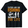 Funny Father And Son Fishing Partners For Life Graphic Tshirts Men Fashion Casual Tshirt 100 Cotton Loose Oversized T Shirt