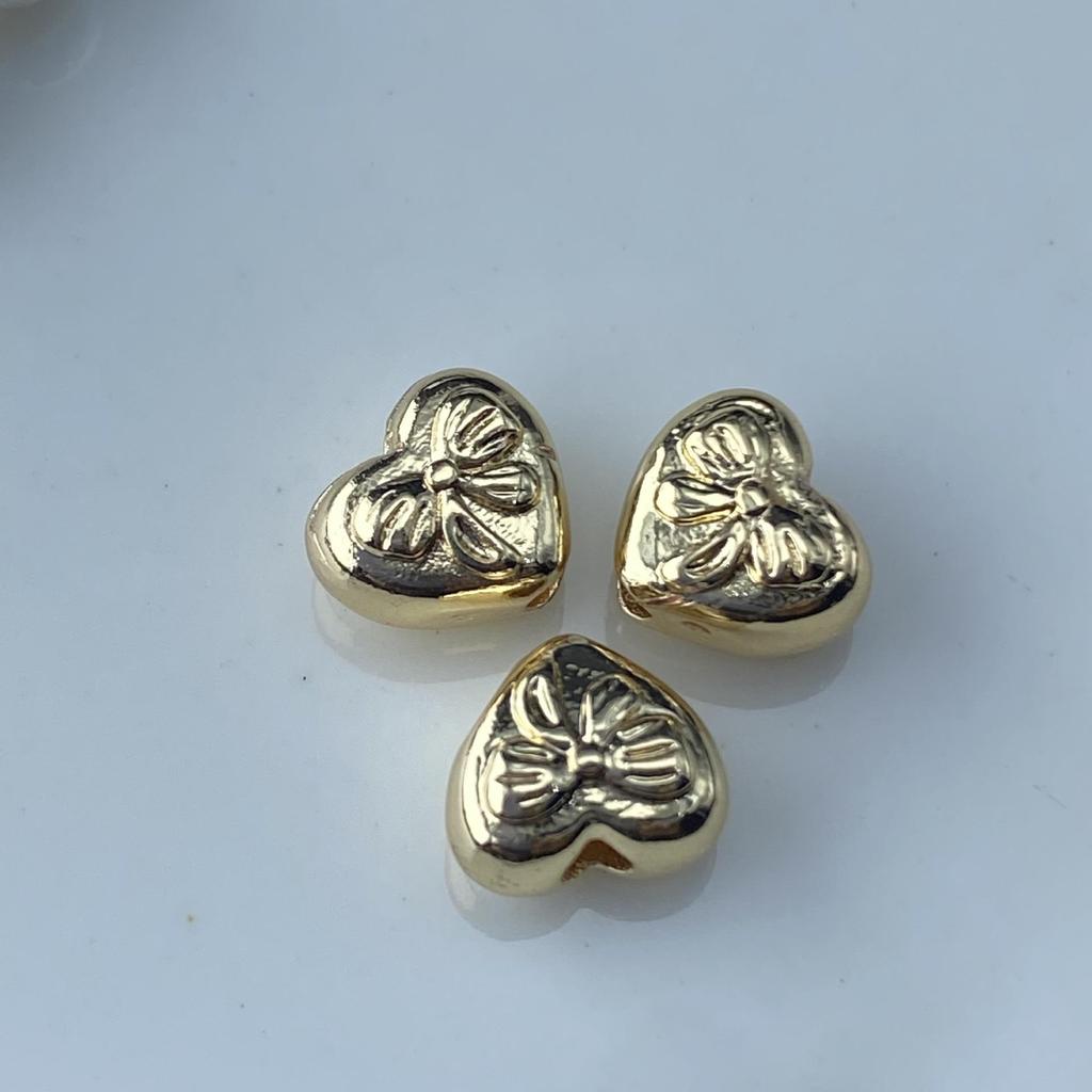 Colorfast Heart Bow Handmade Crystal Spacer Beads Jewelry Accessories