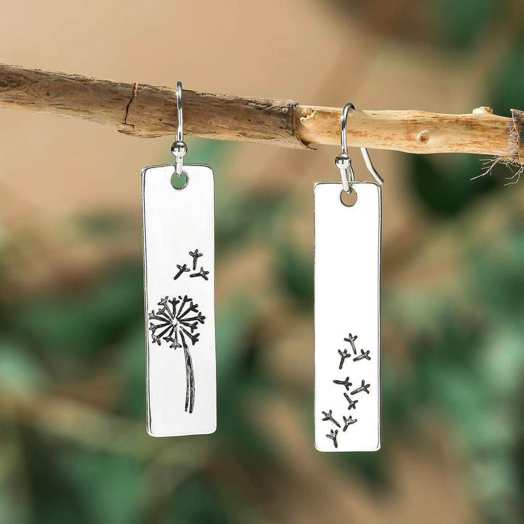 Retro Dandelion Long Dangle Earrings for Women - Personalized Fashion Jewelry