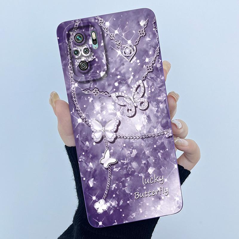For Xiaomi Poco M5s Phone Case PocoM5s Cover Fashion Simplicity Butterfly Floral Soft Liquid Silicone Shell For Poco M 5s Fundas