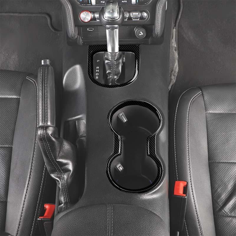 Car Car Front Cup Holder Gear Shift Decorative Ring Cover  For Ford Mustang 2015-2023 Car Interior Acessories