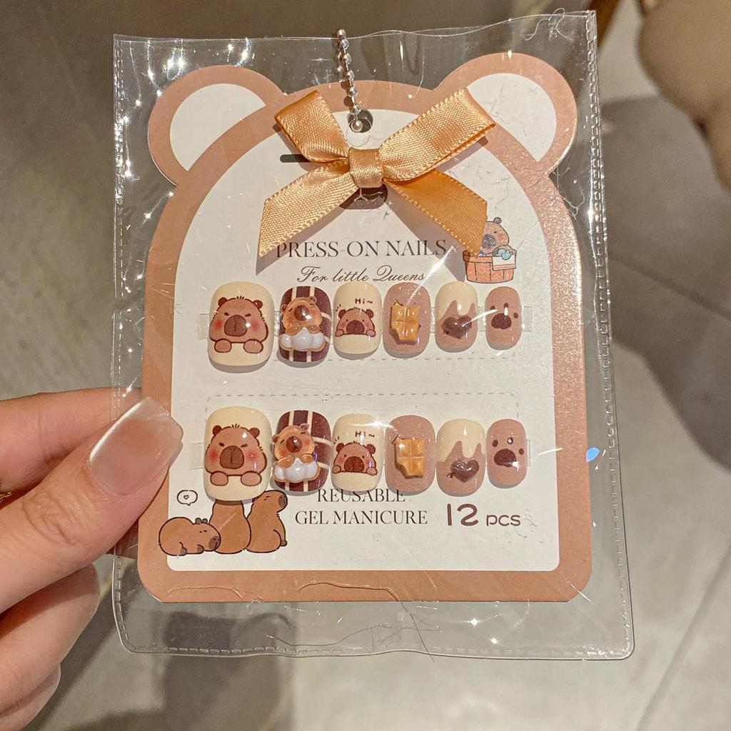 Cartoon Children's Wearable Nail Art Patches - Sweet and Cool Styled False Nails for a High-End Manicure