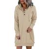 Women's Casual Fashion Drawstring Long Sleeve Lightweight Button Collar Sweatshirt
