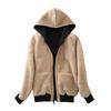 Women's Casual Winter Warm  Lined Zip Up Hooded Sweatshirt Jacket Coat