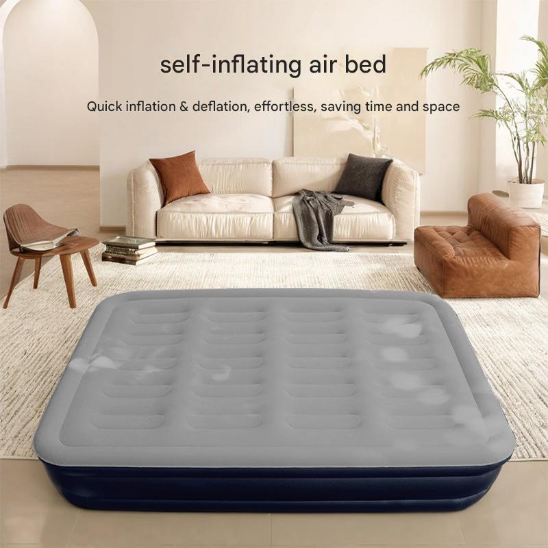 1-2 Person PVC Automatic Inflatable Mattress Camping Home Built-In Pump Bed Thickened For Indoor Outdoor Rest Lazy Sleeping Mat