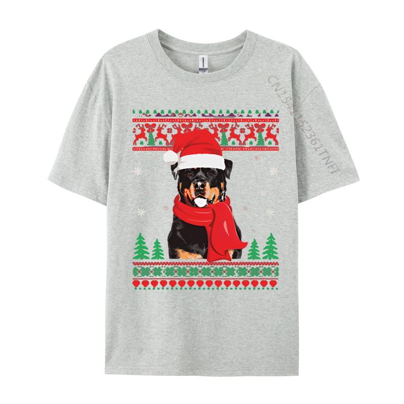Rottweiler Santa Hat Snow Flake Ugly Tshirt Retro Printed T shirt Anime Tee Shirt Man Clothing Plus Size