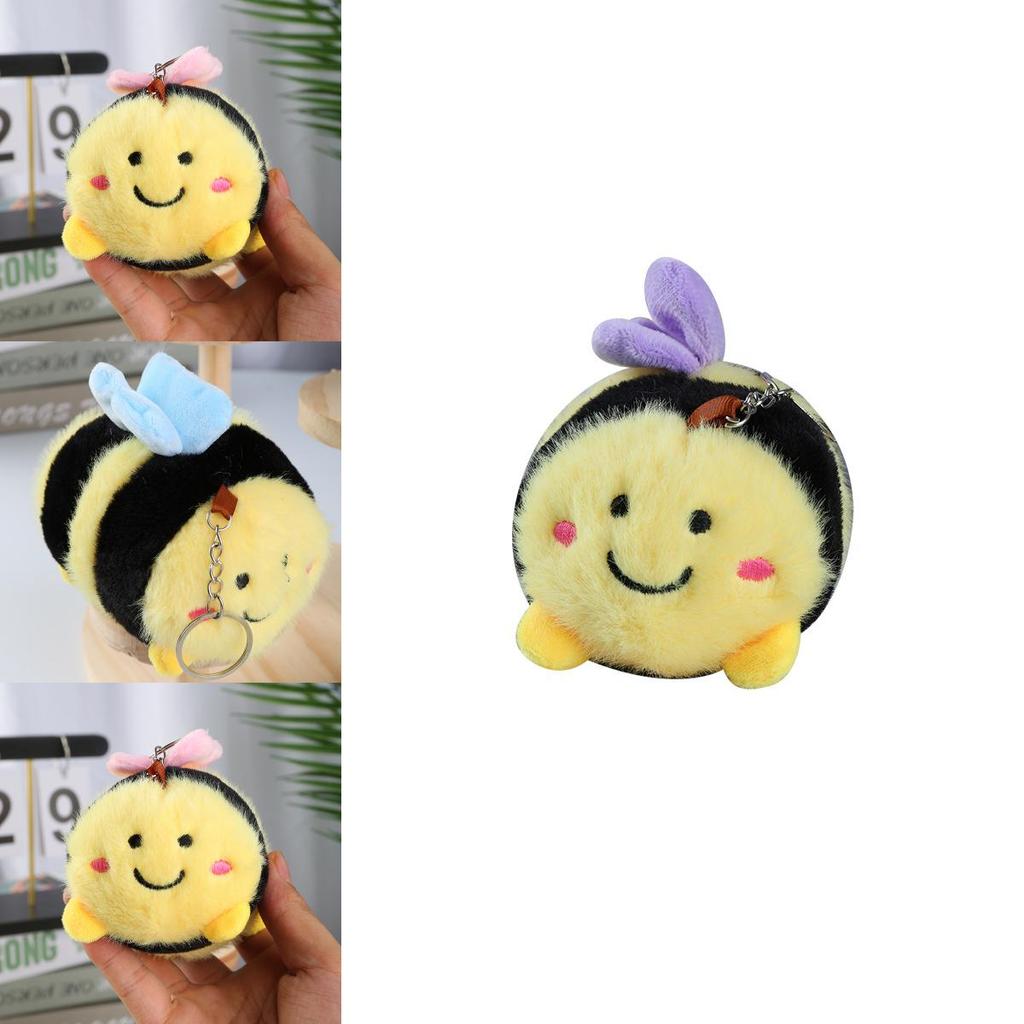 Cute Bee Plush Toy Pendant With Premium Velvet Fabric For Keys And Backpack