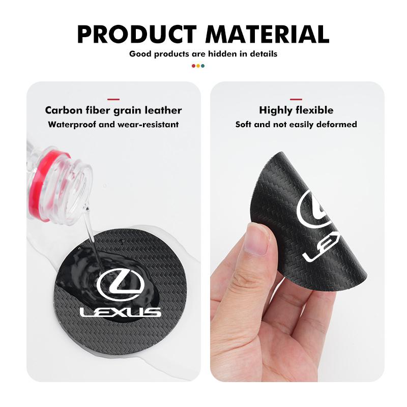 2Pcs Car Coaster Water Cup Anti-slip Pad Mat For Lexus UX250h RX450h RX300 GX470 CT200h RX400h NX300h RX350 AEJ1